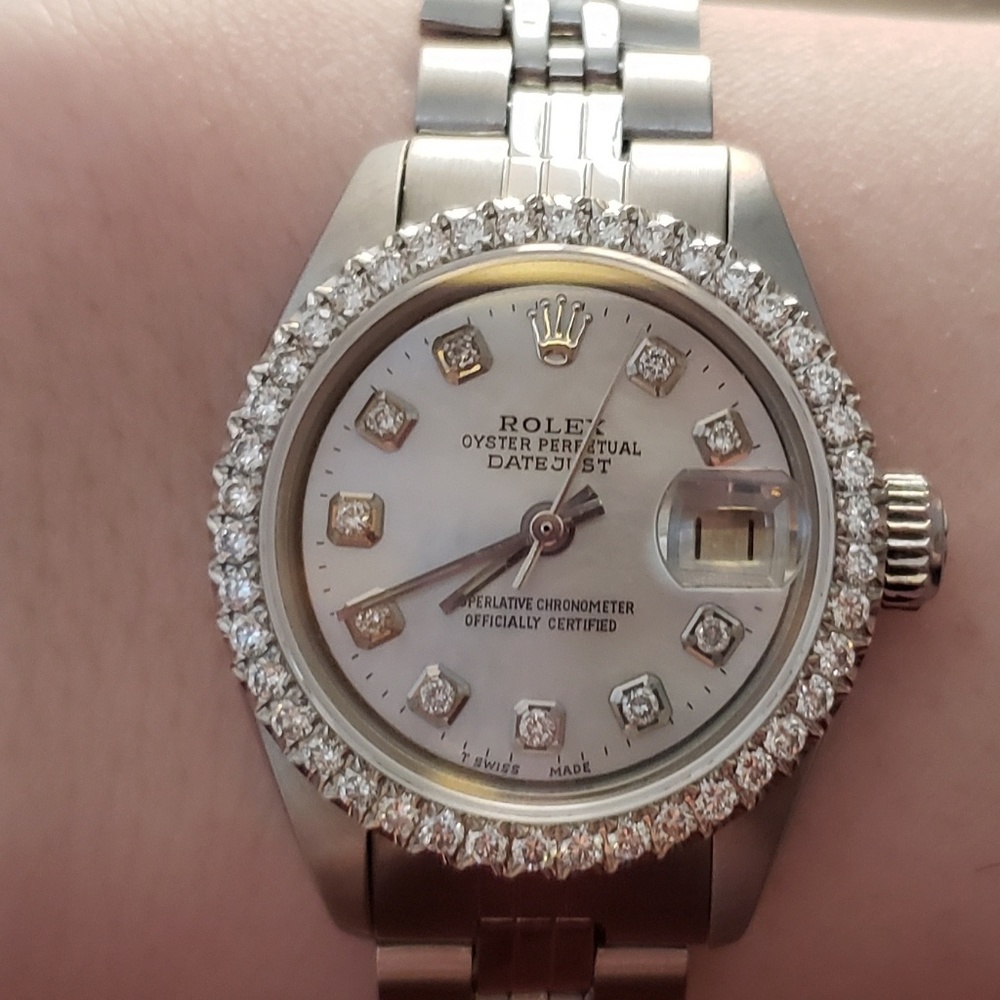 Rolex 26mm Ladies Datejust 1.4ct Bezel 😍